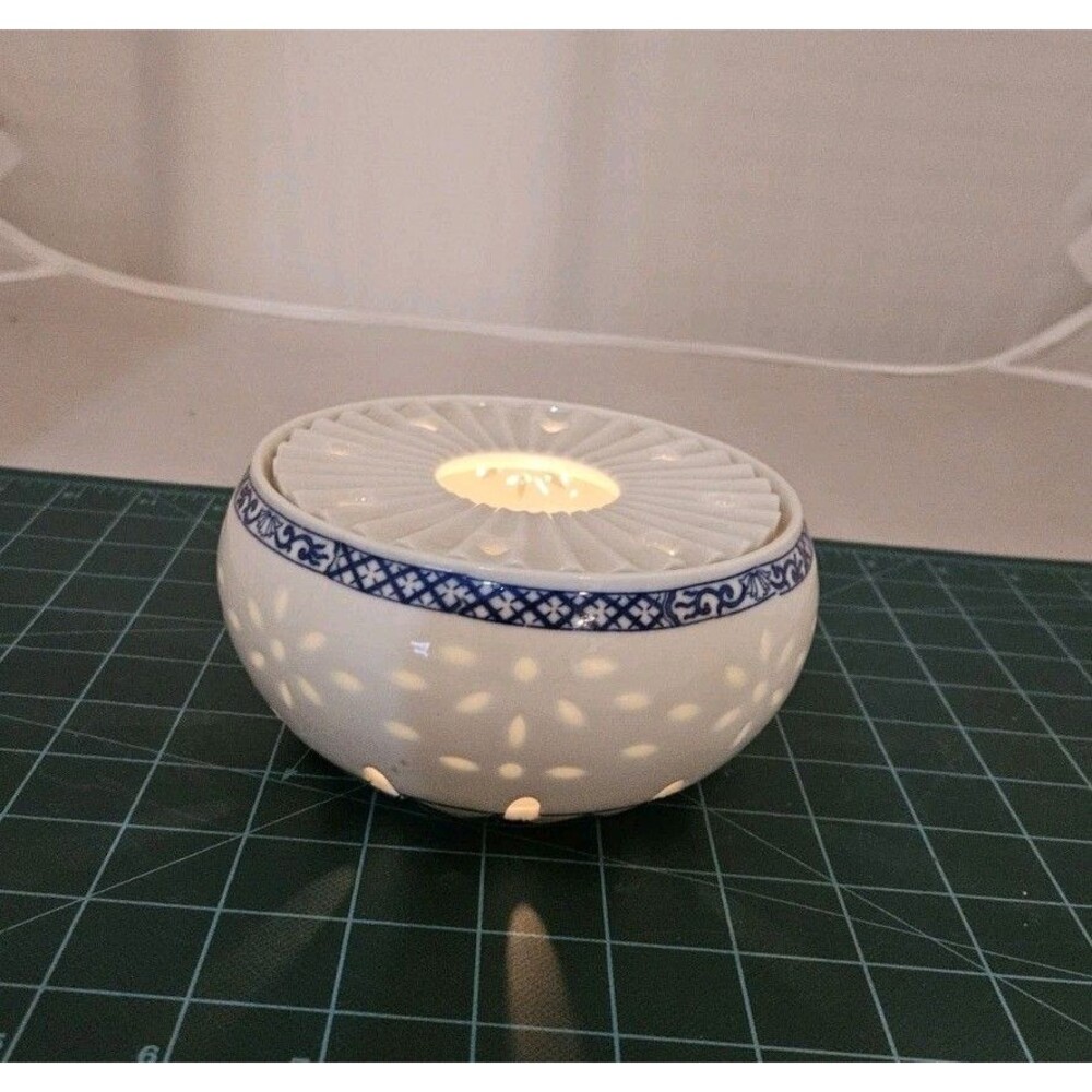 Tea Warmer 2 Piece Blue And White Porcelain